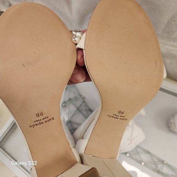 NIB Kate Spade Rosa Pearl Leather Heels. Size 9 - Picture 13 of 15